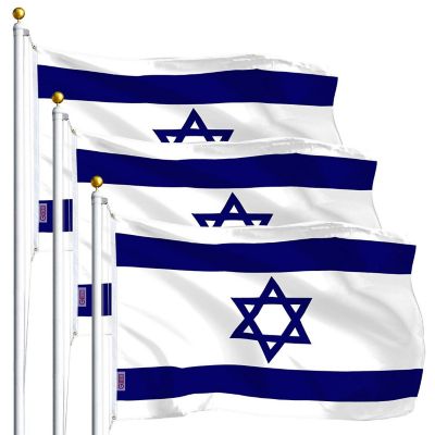 G128 - Israel Israeli Flag 3x5FT 3 Pack Printed Polyester Image 1