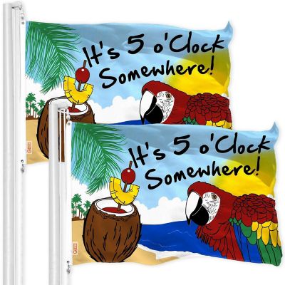 G128 - It's 5 O'Clock Somewhere Flag 3x5FT 2 Pack Printed 150D Polyester Image 1