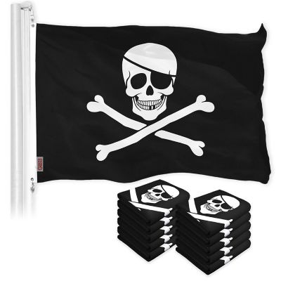 G128 - Jolly Roger Pirate Bones Flag 3x5FT 10 Pack Printed 150D Polyester Image 1