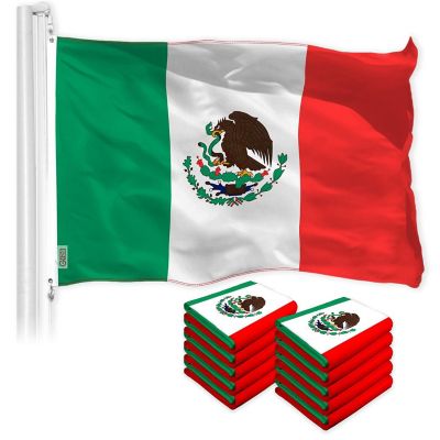 G128 - Mexico Mexican Flag 3x5FT 10 Pack 150D Printed Polyester Image 1