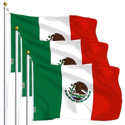 G128 - Mexico Mexican Flag 3x5FT 3 Pack Printed Polyester Image 1