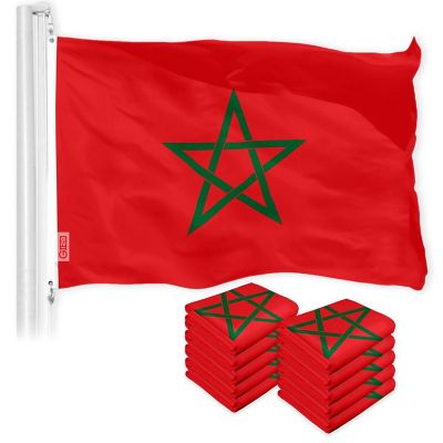 G128 - Morocco Moroccan Flag 3x5FT 10 Pack 150D Printed Polyester Image 1