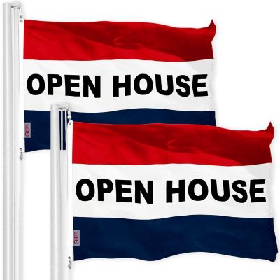 G128 - Open House Sign Flag 3x5FT 2 Pack Printed 150D Polyester Image 1