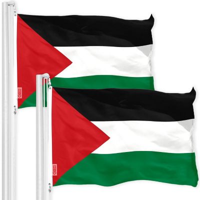 G128 - Palestine Palestinian Flag 3x5FT 2 Pack 150D Printed Polyester Image 1