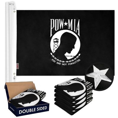 G128 - POW MIA Flag 4x6FT 5 Pack Double-sided Embroidered Polyester Image 1