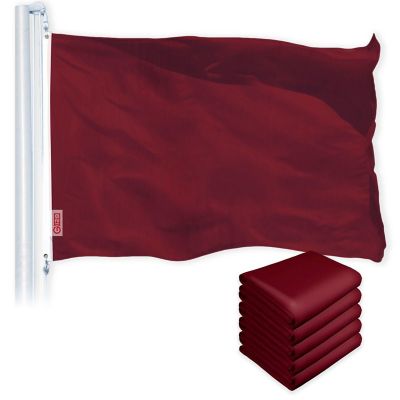 G128 - Solid Burgundy Color Flag 3x5FT 5 Pack Printed 150D Polyester Image 1