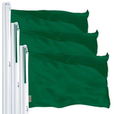 G128 - Solid Dark Green Color Flag 3x5FT 3 Pack Printed 150D Polyester Image 1