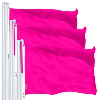 G128 - Solid Magenta Color Flag 3x5FT 3 Pack Printed 150D Polyester Image 1