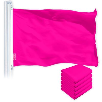 G128 - Solid Magenta Color Flag 3x5FT 5 Pack Printed 150D Polyester Image 1