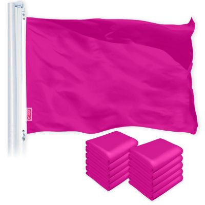 G128 - Solid Pink Color Flag 3x5FT 10 Pack Printed 150D Polyester Image 1