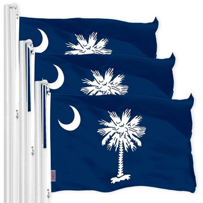 G128 - South Carolina SC State Flag 3x5FT 3 Pack 150D Printed Polyester ...