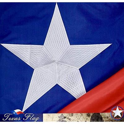 G128 - Texas State Flag 210D Embroidered Polyester 3x5 Ft Image 1