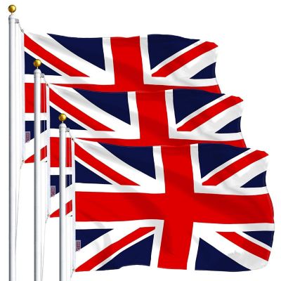 G128 - UK British Flag 3x5FT 3 Pack Printed Polyester Image 1