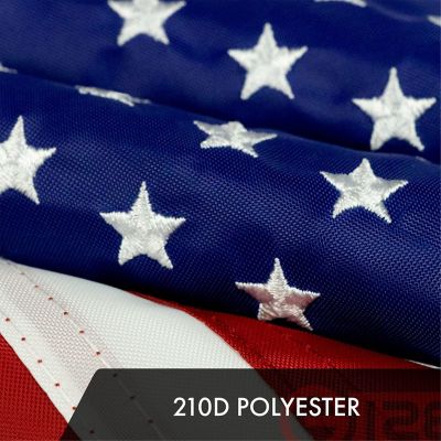 G128 - USA American Flag 12x18IN 5 Pack Embroidered Polyester Image 3