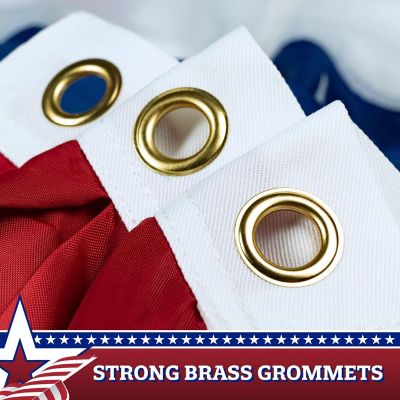 G128 - USA Pleated Fan Flag Bunting 3x6FT 3 Pack Embroidered Polyester Image 1