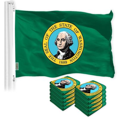 G128 - Washington WA State Flag 3x5FT 10 Pack 150D Printed Polyester Image 1