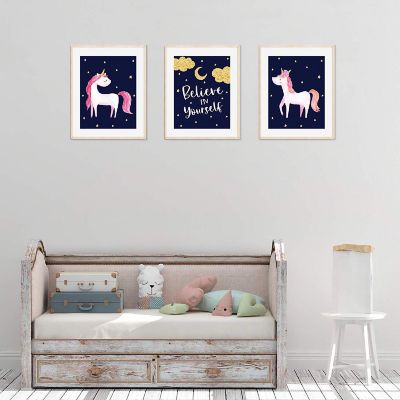 Galaxy Navy Blue Unicorn 3Pack 8.5x11in Image 1