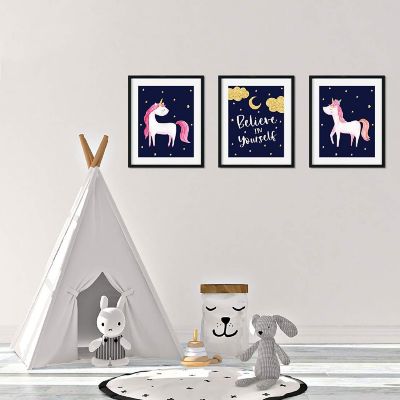 Galaxy Navy Blue Unicorn 3Pack 8.5x11in Image 3