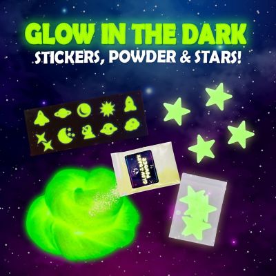 Galaxy Slime Kit, Fun Slime Set with Glow in The Dark Stickers and Glow in the Dark Powder to Make Glitter Slime Image 1