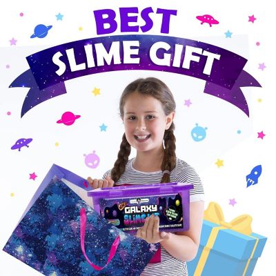 Galaxy Slime Kit, Fun Slime Set with Glow in The Dark Stickers and Glow in the Dark Powder to Make Glitter Slime Image 3