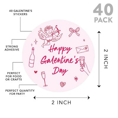 Galentines Cupid Coquette Bow Stickers Image 2