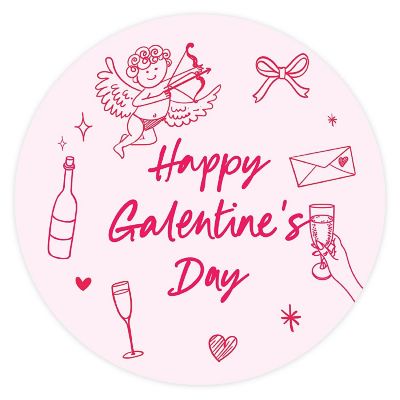 Galentines Cupid Coquette Bow Stickers Image 3