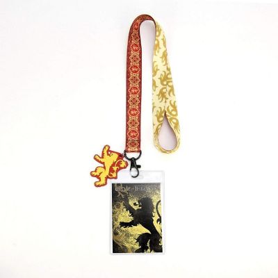 Game of Thrones House Lannister Lanyard w/ PVC Charm Image 1