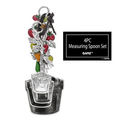 Ganz 4-Piece Zinc Alloy Measuring Spoon Set For Kitchen, Garden Vegetables Image 2