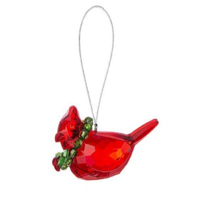Ganz Merry Cardinal Christmas Tree Ornament 2.5 Inch Red Image 1