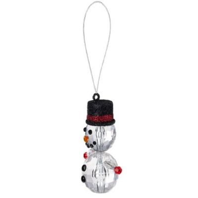 Ganz Snowman Christmas Tree Ornament 2.4 Inch Clear Image 1