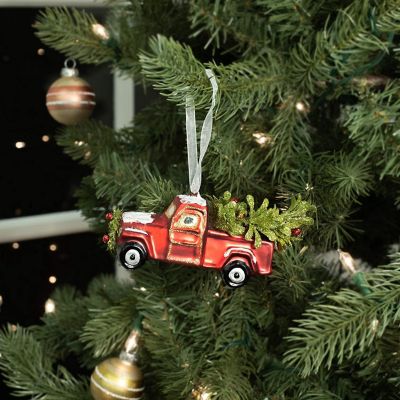 Ganz Vintage Glass Truck Plastic Holiday Christmas Ornament Image 1
