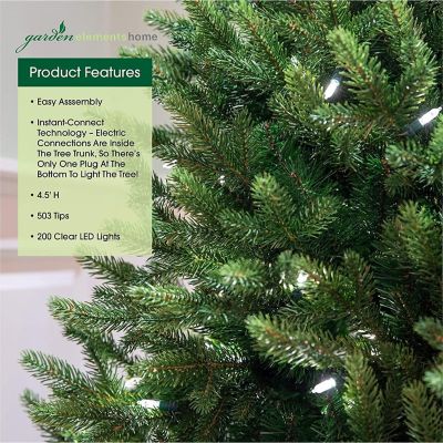 Garden Elements 4.5 Ft North Star Christmas Tree- 200 LED Clear Lights Image 3