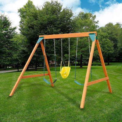 Garden Elements True Form Plastic Toddler Swing Attachment for Swingsets Yellow Image 1