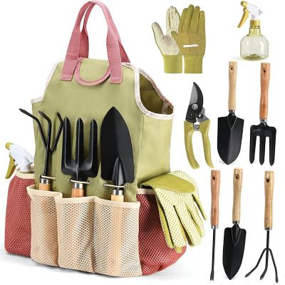 Gardening Tools Set of 10 Pieces - Complete Garden Tool Kit Comes with Bag, Gloves, Garden Tool Set with Spray Bottle Indoors & Outdoors Image 1