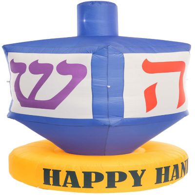 Gardenised Giant Hanukkah Inflatable Dreidel - Yard Decor with Built-in Bulbs, Tie-Down Points, and Powerful Built in Fan Image 2