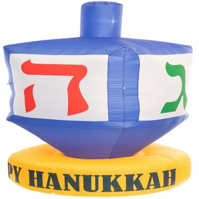 Gardenised Giant Hanukkah Inflatable Dreidel - Yard Decor with Built-in Bulbs, Tie-Down Points, and Powerful Built in Fan Image 3