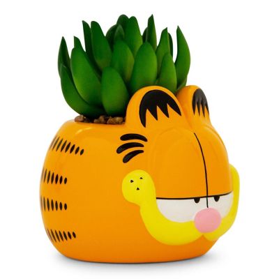 Garfield 4-Inch Ceramic Mini Planter With Artificial Succulent Image 1