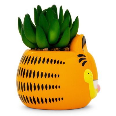 Garfield 4-Inch Ceramic Mini Planter With Artificial Succulent Image 2