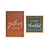 Gather And Thankful Sign (Set Of 2) 12"Sq, 12"L X 18"H Wood/Mdf Image 1