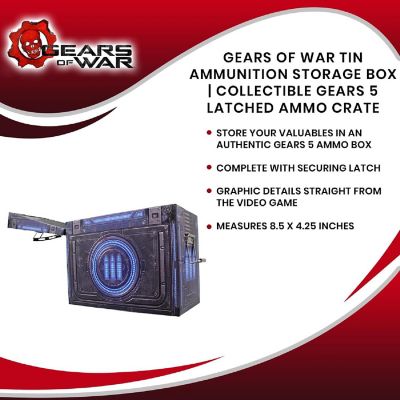 Gears Of War Tin Ammunition Storage Box  Collectible Gears 5 Latched Ammo Crate Image 2