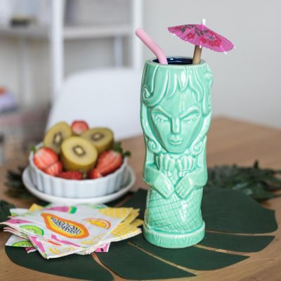 Geeki Tikis Green Mermaid Fantasy Mug  Ceramic Tiki Style Cup  Holds 15 Ounces Image 3