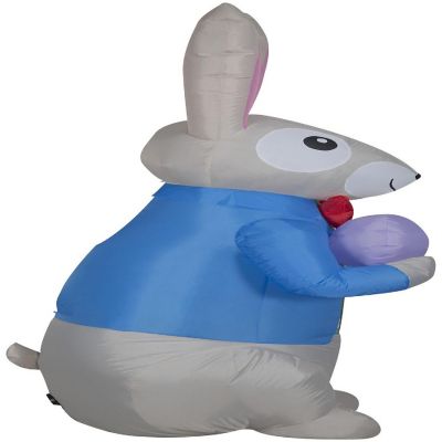 Gemmy Airblown Dapper Easter Bunny with Egg  7 ft Tall  Multicolored Image 1