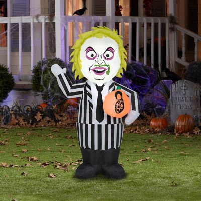 Gemmy Airblown Inflatable Beetlejuice  3.5 ft Tall  black Image 1