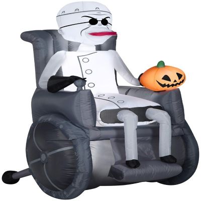 Gemmy Airblown Inflatable Dr. Finkelstein with Pumpkin  5.5 ft Tall  grey Image 1