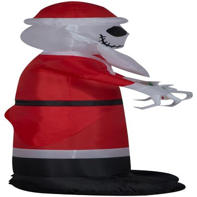 Gemmy Airblown Inflatable Inflatable Jack Skellington in Santa Suit with Light String  5.5 ft Tall Image 2