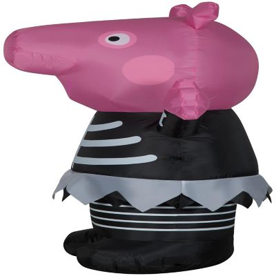 Gemmy Airblown Inflatable Peppa Pig in Skeleton Costume  4.5 ft Tall  Pink Image 2