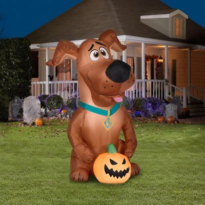 Gemmy Airblown Inflatable SCOOB with Pumpkin  5 ft Tall  brown Image 1