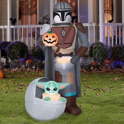 Gemmy Airblown Inflatable The Mandalorian and Grogu&#8482; in Pod  6.5 ft Tall  grey Image 1