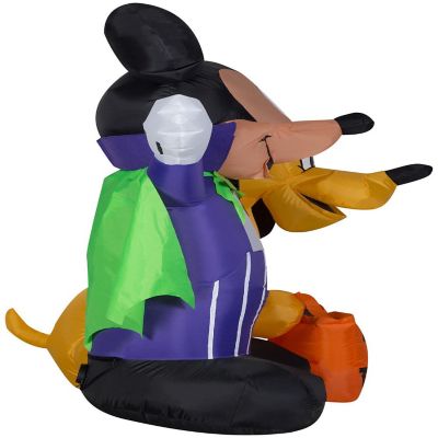 Gemmy Airblown Inflatable Vampire Mickey Mouse and Pluto  5 ft Tall  purple Image 2