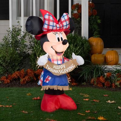 Gemmy Airblown Minnie as Scarecrow Disney  3.5 ft Tall  multi Image 1
